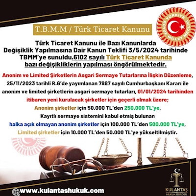 TÜRK TİCARET KANUNU DEĞİŞİKLİK KANUN TEKLİFİ HK.