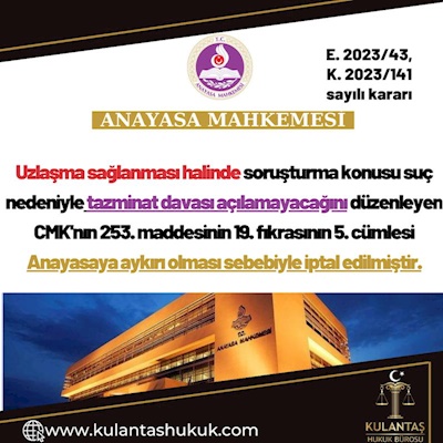 Anayasa Mahkemesi Kararı Esas: 2023/43, Karar: 2023/141