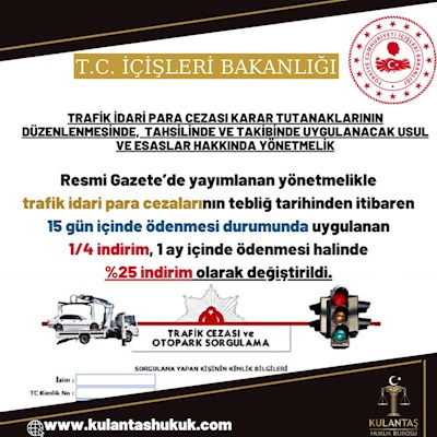 TRAFİK İDARİ PARA CEZASI KARAR TUTANAKLARININ DÜZENLENMESİ YÖNETMELİK