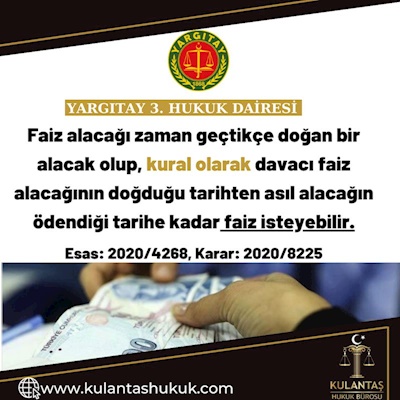 YARGITAY 3. HUKUK DAİRESİ Esas: 2020/4268, Karar: 2020/8225
