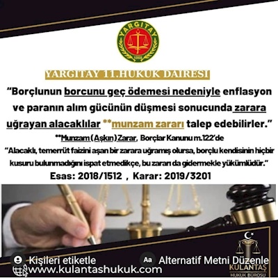 YARGITAY 11. HUKUK DAİRESİ Esas: 2018/1512, Karar: 2019/3201